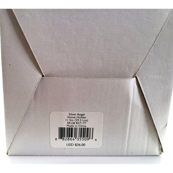 Lenox Silver Votive Holder Candle Angel Mercury Glass 11.5" New opened Box - Picture 12 of 12